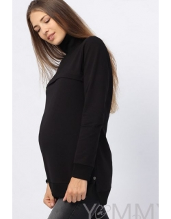 Джемпер для кормящих и беременных с высоким горлом, черный