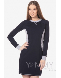 Платье спортивное для кормящих и беременных, тёмно-синее