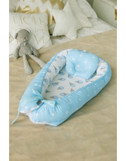 Кокон-гнездышко для новорожденных Babynest Ice Cream Blue