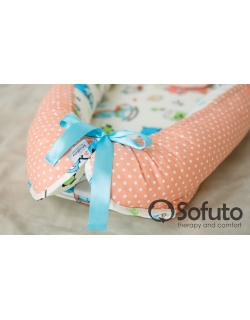 Кокон-гнездышко для новорожденных Babynest Stars and Waves Aqua