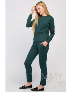Костюм из плотной вискозы изумрудный
