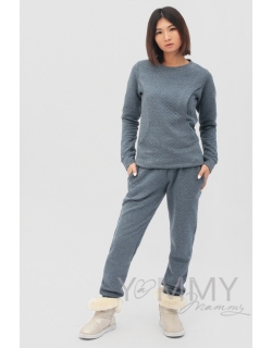 Костюм для беременных и кормящих, синий меланж