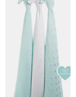 Муслиновые пеленки для новорожденных Aden&Anais мерцающие большие, набор 3, Metallic Skylight