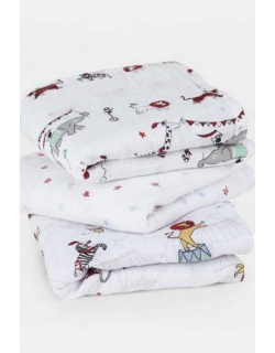Муслиновые пеленки для новорожденных Aden&Anais средние, набор 3, Цирк