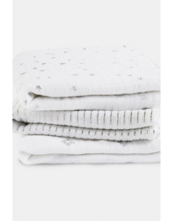 Муслиновые пеленки для новорожденных Aden&Anais мерцающие средние, набор 3, Metallic Silver