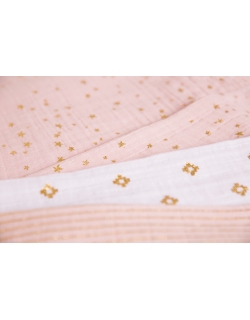 Муслиновые пеленки для новорожденных Aden&Anais мерцающие средние, набор 3, Metallic Primrose