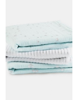 Муслиновые пеленки для новорожденных Aden&Anais мерцающие средние, набор 3, Metallic Skylight