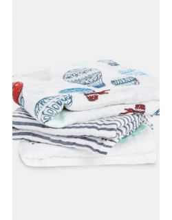 Муслиновые пеленки для новорожденных Aden&Anais средние, набор 3, Dream Ride