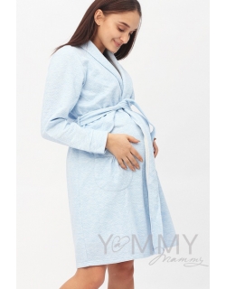 Комплект халат с сорочкой голубой