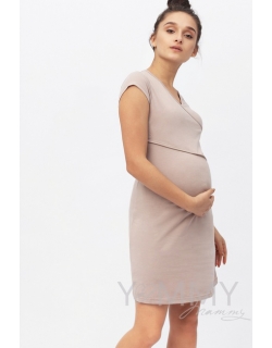 Платье-кимоно для дома трикотажное, цвет "капучино"