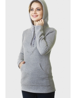 Толстовка для беременных и кормящих из футера Betty, серый