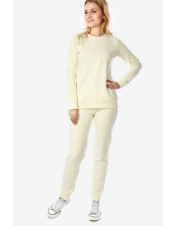 Костюм для кормящих и беременных из футера Nora, экрю