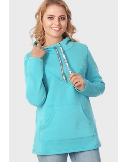 Толстовка для беременных и кормящих из футера Betty, бирюзовый