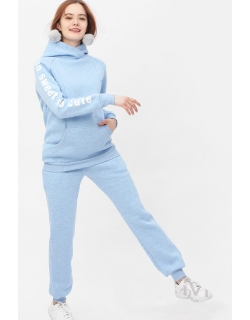Костюм для кормящих и беременных с начесом, голубой