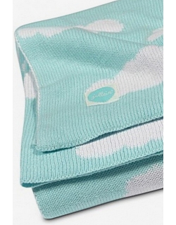 Вязаный плед для новорожденных Jollein Облака, нефритовый