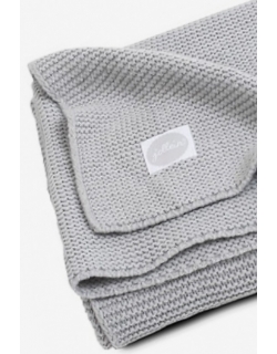 Вязаный плед для новорожденных Jollein Basic Knit, серый, большой