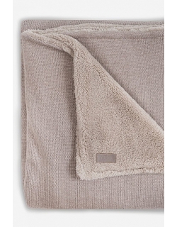 Вязаный плед для новорожденного с мехом Jollein Natural, песочный