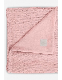 Вязаный плед для новорожденного с мехом Jollein Soft, розовый