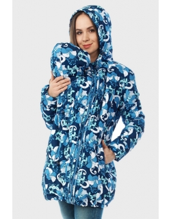 Слингокуртка демисезонная Chelsea 3в1, синие ирисы