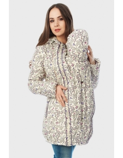 Слингокуртка демисезонная Chelsea 3в1, бежевые цветы