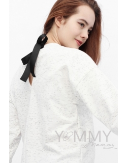 Свитшот для беременных и кормящих с лентами, экрю