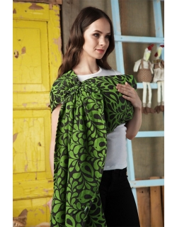 Слинг с кольцами "Птички" лайм