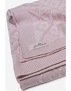 Вязаный плед для новорожденных Jollein Ромбы, винтажный розовый