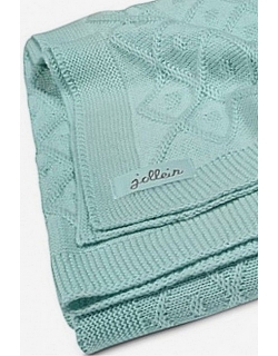 Вязаный плед для новорожденных Jollein Ромбы, винтажный зеленый