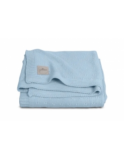 Вязаный плед для новорожденных Jollein Soft, голубой