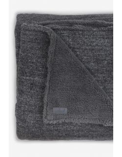 Вязаный плед для новорожденного с мехом Jollein Natural, антрацит