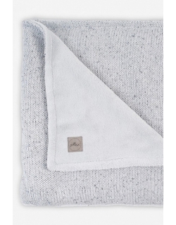 Вязаный плед для новорожденного с мехом Jollein Confetti, серый