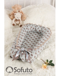 Кокон-гнездышко для новорожденных Babynest Polka Dot Grey