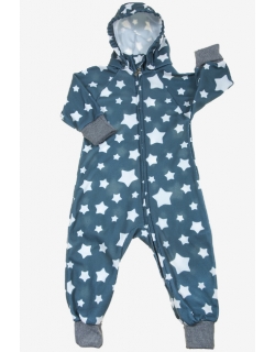 Флисовый комбинезон детский (поддева) Comfort, серые звезды