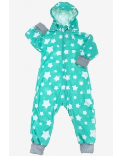 Флисовый комбинезон детский (поддева) Comfort, мятные звезды
