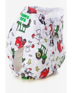 Многоразовый подгузник "Mums Era", Ферма белый (1 вкладыш)