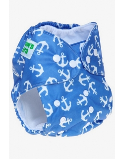 Многоразовый подгузник "Mums Era", Якоря синий (1 вкладыш)