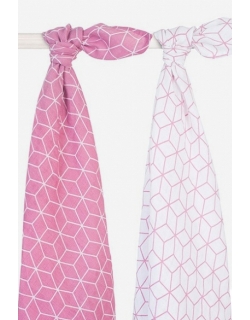 Муслиновые пеленки для новорожденных большие Jollein, Graphic Mauve