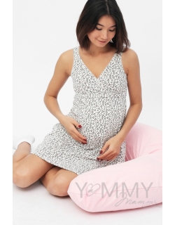 Ночная сорочка - топ экрю / сердечки