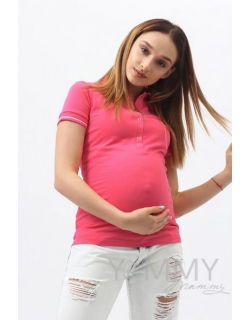 Футболка поло для беременных и кормящих, фуксия