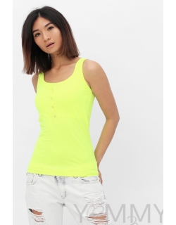 Майка поло для кормящих и беременных, желтый неон