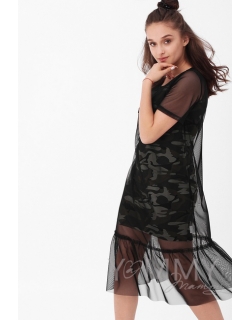 Платье-сетка для беременных и кормящих, цвет чёрный