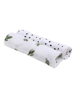 Бамбуковые пеленки для новорожденных Bebe Au Lait, набор 2, Saguaro/Dottie
