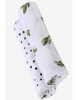 Бамбуковые пеленки для новорожденных Bebe Au Lait, набор 2, Saguaro/Dottie