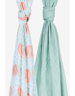 Бамбуковые пеленки для новорожденных Bebe Au Lait, набор 2, Fresco and Lagoon