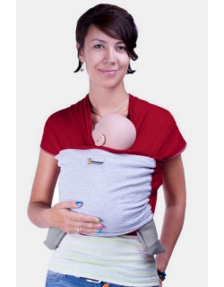 Слинг-шарф трикотажный Кенгуруша Mix, бордо-серый меланж