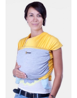 Трикотажный слинг-шарф Кенгуруша Mix, цвет солнечный-серый меланж