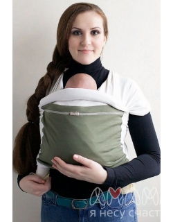 Слинг-шарф трикотажный Мотатик, оливково-бежевый