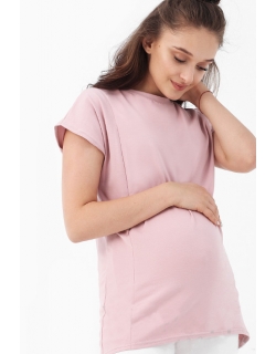 Футболка для беременных и кормящих, розовая