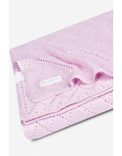 Плед для новорожденных бамбуковый вязаный Jollein, розовый, средний