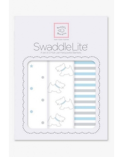 Набор пеленок SwaddleDesigns - SwaddleLite Blue Little Doggie